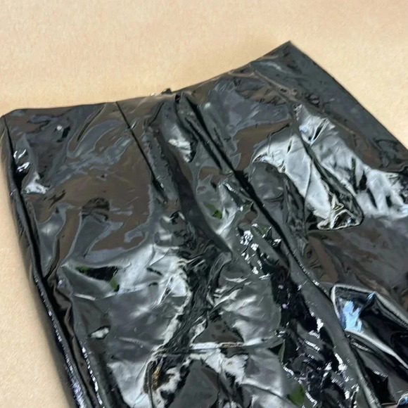 Fashion Nova Pants Shiny Black Vinyl Zippered - Picture 3 of 11